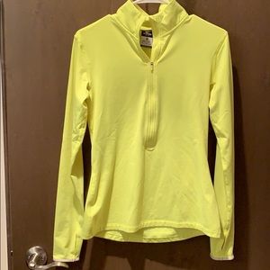 Neon Yellow Nike running top. Medium.